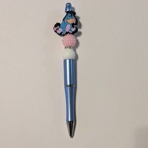Blue Kids Pen with Pink Bead & Eeyore Charm